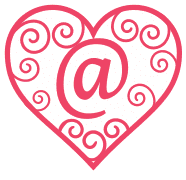 Free At sign - heart. valentine day font stencil, pattern, template, clipart, design, printable alphabet letters and numbers, heart, love, cricut, coloring page, monogram, a-z, vector, svg.