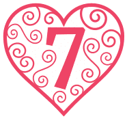 Free 7 - love template. valentine day font stencil, pattern, template, clipart, design, printable alphabet letters and numbers, heart, love, cricut, coloring page, monogram, a-z, vector, svg.