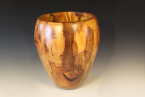 Large hickory wooden bowl