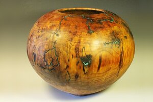 Large sycamore wooden bowl