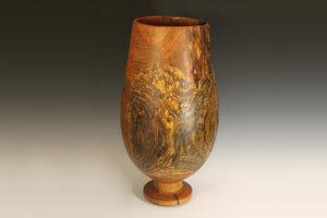 Tall sycamore wooden vessel