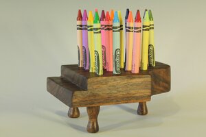Wooden crayon holder piano