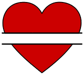 Free Heart split monogram, stencil, template, clipart, print, download, vector, customize, personalize, vector, svg, circuit, silhouette.