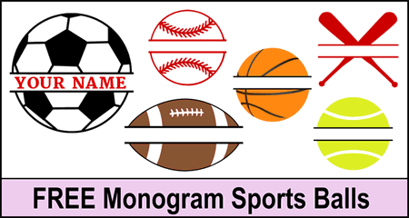 Monogram Sports Balls (FREE Personalized Clip Art)