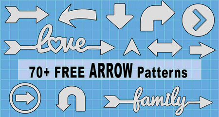 Free Arrow icons, designs, and patterns to print or download.  Use these stencil clipart templates and logos to make signs and art decor.