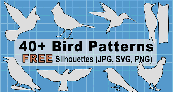Bird Silhouette Patterns Print And Download Templates Svg Jpg Patterns Monograms Stencils Diy Projects