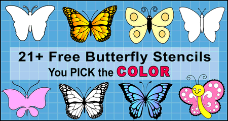 Butterfly SVG Files (Printable Stencils, Templates, Patterns, & Clipart)