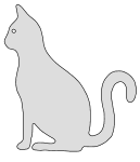 Cat sitting sideways stencil. Free, cat, kitten, pattern, template, stencil, outline, printable, clipart, design, coloring page, vector, svg, print, download.