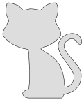 Free Kitten with big face template. cat kitten silhouette pattern scroll saw pattern, svg, laser, cricut, silhouette, bandsaw cutting template, and coloring.