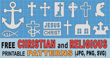 Christian Patterns and Religious Stencils and Templates (JPG, SVG)