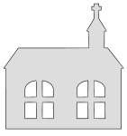 Free Old church building.  Christian, religious, silhouette, pattern, scroll saw pattern, svg, laser, cricut, silhouette, bandsaw cutting template, and coloring.