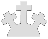Free Three crosses on a hill (filled). Christian, religious, silhouette, pattern, scroll saw pattern, svg, laser, cricut, silhouette, bandsaw cutting template, and coloring.