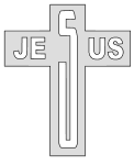 Free Word Jesus on cross. Christian, religious, silhouette, pattern, scroll saw pattern, svg, laser, cricut, silhouette, bandsaw cutting template, and coloring.