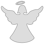 Free angel pattern. Free, pattern, template, stencil, clipart, design, Christmas, angel, printable ornament, decoration, cricut, coloring page, winter, window, snow, vector, svg, print, download.