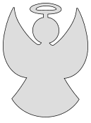 Simple christmas angel. Free, pattern, template, stencil, clipart, design, Christmas, angel, printable ornament, decoration, cricut, coloring page, winter, window, snow, vector, svg, print, download.
