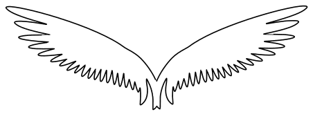 Wings template angel. Free, pattern, template, stencil, clipart, design, Christmas, angel, printable ornament, decoration, cricut, coloring page, winter, window, snow, vector, svg, print, download.