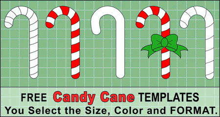 Candy Cane Templates (Free Printable Patterns, Stencils, Clipart)