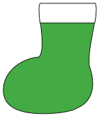 Childrens stocking template. Free, Christmas, stocking, holidays, stencil, template, clip art, design, printable holiday ornament, decoration, cricut, coloring page, winter, window, snow, vector, svg, print, download.