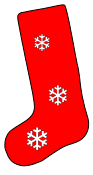 Large stocking pattern. Free, Christmas, stocking, holidays, stencil, template, clip art, design, printable holiday ornament, decoration, cricut, coloring page, winter, window, snow, vector, svg, print, download.