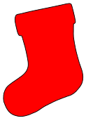 Red Xmas stocking pattern. Free, Christmas, stocking, holidays, stencil, template, clip art, design, printable holiday ornament, decoration, cricut, coloring page, winter, window, snow, vector, svg, print, download.
