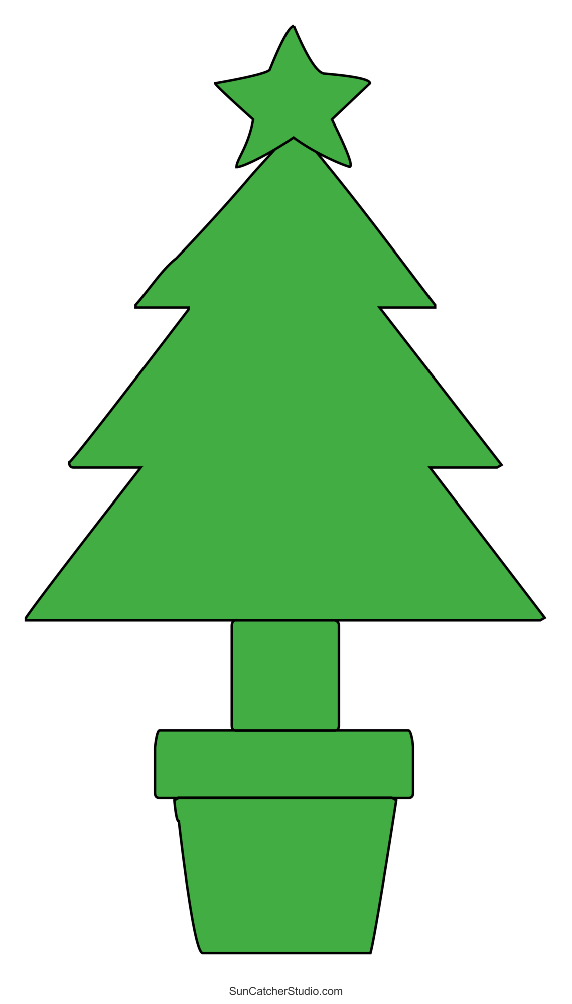 Christmas Tree Line Stencil