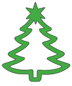 Christmas tree (scroll saw pattern). Free, Christmas, tree, holidays, stencil, template, clip art, design, printable ornament, decoration, cricut, coloring page, winter, window, snow, vector, svg, print, download.