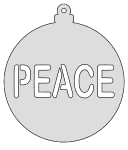 Peace ornament stencil. Free, Christmas, ornament, decoration, tree, holidays, pattern, stencil, template, outline, clip art, design, printable, cricut, coloring page, winter, window, snow, vector, svg, scroll saw, print, download.