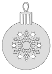 White christmas ornament. Free, Christmas, ornament, decoration, tree, holidays, pattern, stencil, template, outline, clip art, design, printable, cricut, coloring page, winter, window, snow, vector, svg, scroll saw, print, download.