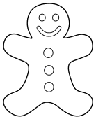 Gingerbread Man  Cutout Template. Free, Christmas, gingerbread, cutout, cookie, man, ornament, decoration, tree, holidays, pattern, stencil, template, outline, clip art, design, printable, winter, window, snow, vector, svg, print, download.