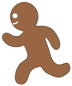 Running Gingerbread  Man Outline. Free, Christmas, gingerbread, cutout, cookie, man, ornament, decoration, tree, holidays, pattern, stencil, template, outline, clip art, design, printable, winter, window, snow, vector, svg, print, download.