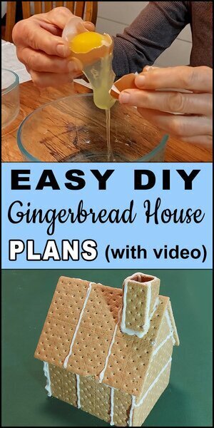 Homemade gingerbread house, DIY, template, printable, free, stencil, graham crackers, Christmas, icing, frosting, recipe, small, large.