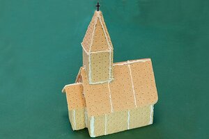 DIY gingerbread church with steeple