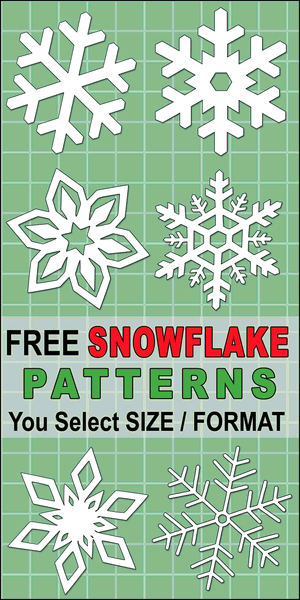 DIY Printable Snowflake Templates, Patterns, and Stencils.  Use these Christmas clip art designs for xmas patterns, holiday ornaments, decorations, coloring pages, Silhouette and Cricut cutting machines, scroll saw patterns.