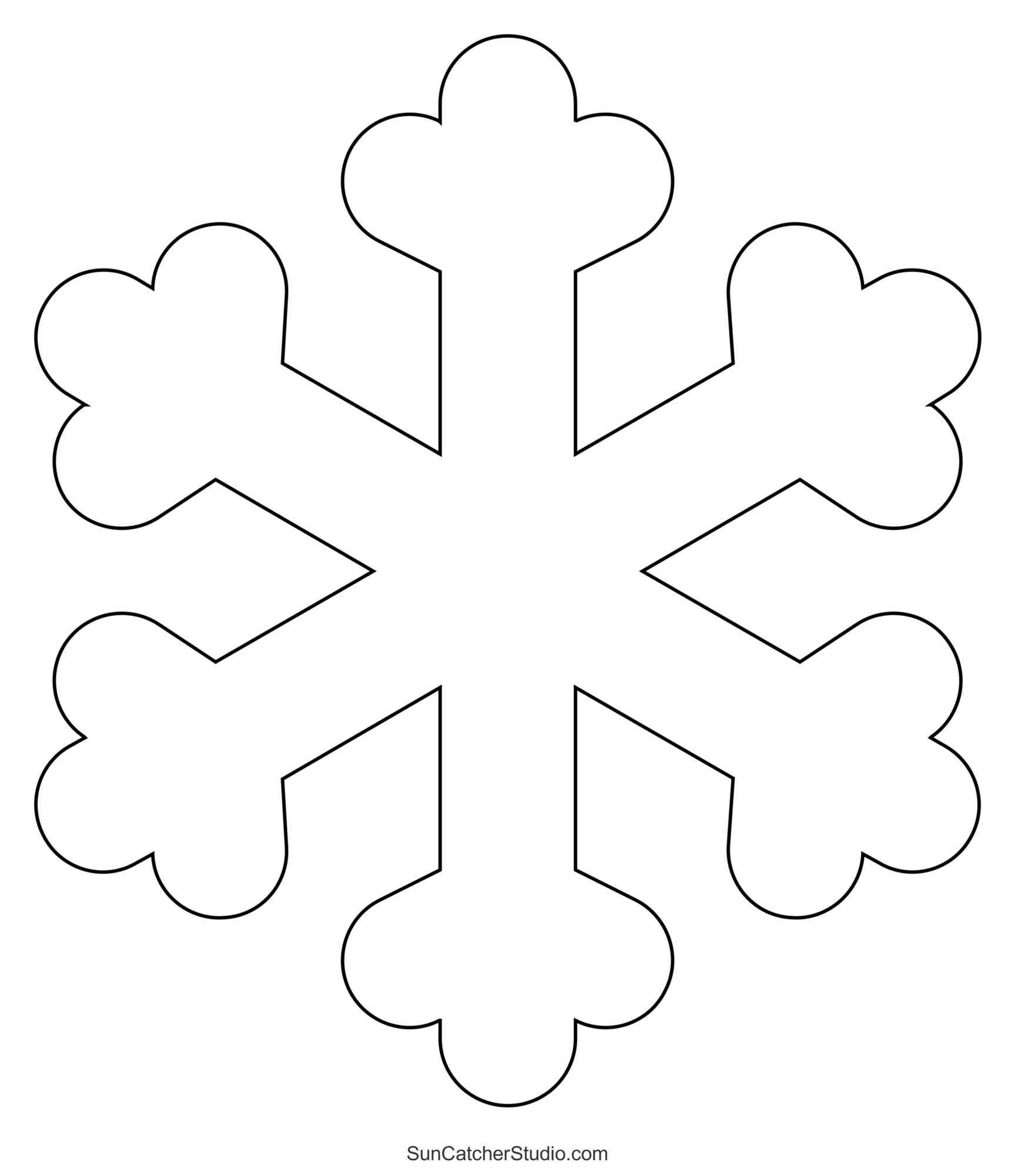 Free Printable Snowflake Templates – 10 Large & Small Stencil Patterns   Snowflake template, Snowflake coloring pages, Printable snowflake template