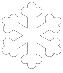 Easy snowflake template. Free, snowflake, snow, Christmas, ornament, decoration, tree, holiday, pattern, stencil, template, outline, clip art, design, printable, coloring page, winter, window, snow, vector, svg, print, download.