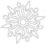 Editable snowflake cutting pattern. Free, snowflake, snow, Christmas, ornament, decoration, tree, holiday, pattern, stencil, template, outline, clip art, design, printable, coloring page, winter, window, snow, vector, svg, print, download.
