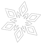 Large snowflake template. Free, snowflake, snow, Christmas, ornament, decoration, tree, holiday, pattern, stencil, template, outline, clip art, design, printable, coloring page, winter, window, snow, vector, svg, print, download.