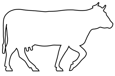 Free printable cow pattern. Free, cow pattern, template, stencil, outline, printable, clipart, design, coloring page, vector, svg, print, download.