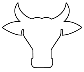 Cow template. Free, cow pattern, template, stencil, outline, printable, clipart, design, coloring page, vector, svg, print, download.