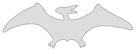 Pterodactyl dinosaur pattern. Free, fossil, dino, jurassic, animal, pattern, template, stencil, outline, printable, clipart, design, scroll saw, toy, coloring page, vector, svg, print, download.