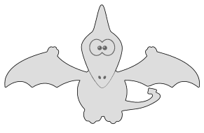 Pterodactyl toy dinosaur. Free, fossil, dino, jurassic, animal, pattern, template, stencil, outline, printable, clipart, design, scroll saw, toy, coloring page, vector, svg, print, download.