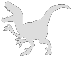 Tyrannosaurus t rex stencil. Free, fossil, dino, jurassic, animal, pattern, template, stencil, outline, printable, clipart, design, scroll saw, toy, coloring page, vector, svg, print, download.