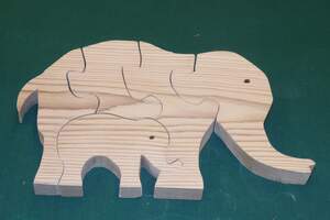 Finished DIY jigsaw puzzle - elephant