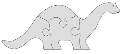 Diy dinosaur jigsaw puzzle pattern. Free, printable, wooden, jigsaw, pattern, stencil, template, outline, clipart, design, scroll saw, DIY, kid project, woodworking project, print, download.