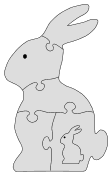 Homemade bunny puzzle template. Free printable wooden jigsaw patterns, stencils, and templates.  Great for scroll saw, cricut, DIY kid projects, and woodworking projects.