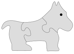 Interlocking dog puzzle template. Free, printable, wooden, jigsaw, pattern, stencil, template, outline, clipart, design, scroll saw, DIY, kid project, woodworking project, print, download.