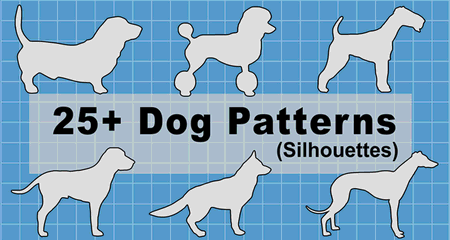 Dog Breed Silhouette Patterns, Stencils (JPG, PNG, SVG)
