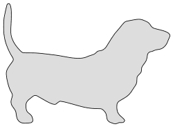 Free Basset Hound pattern. dog breed silhouette pattern scroll saw pattern, cricut cutting, laser cutting template, svg, coloring.