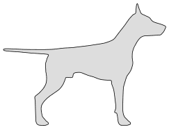 Free Doberman Pinscher clipart. dog breed silhouette pattern scroll saw pattern, cricut cutting, laser cutting template, svg, coloring.