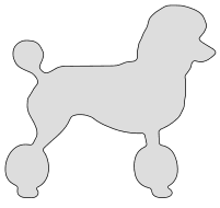 Free Poodle stencil. dog breed silhouette pattern scroll saw pattern, cricut cutting, laser cutting template, svg, coloring.